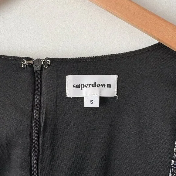 Revolve Superdown Jessalyn Faux Suede Sparkle Mini Dress Black Size Small - Picture 6 of 8